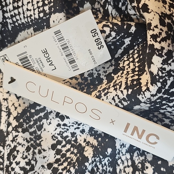 CULPOS x INC International Concepts Black and White Bodycon Sweater Dress, Sz L - Picture 6 of 6